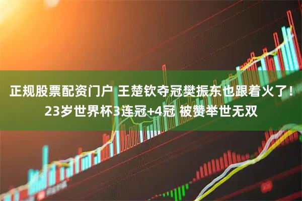 正规股票配资门户 王楚钦夺冠樊振东也跟着火了！23岁世界杯3连冠+4冠 被赞举世无双